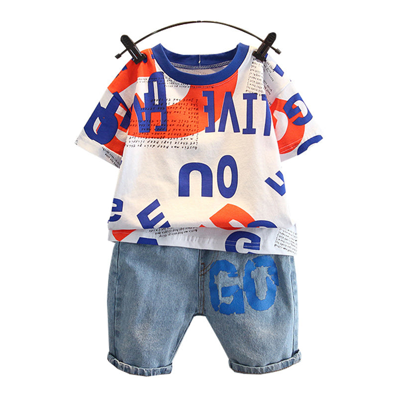 Summer Handsome Baby Short-sleeved Clothes