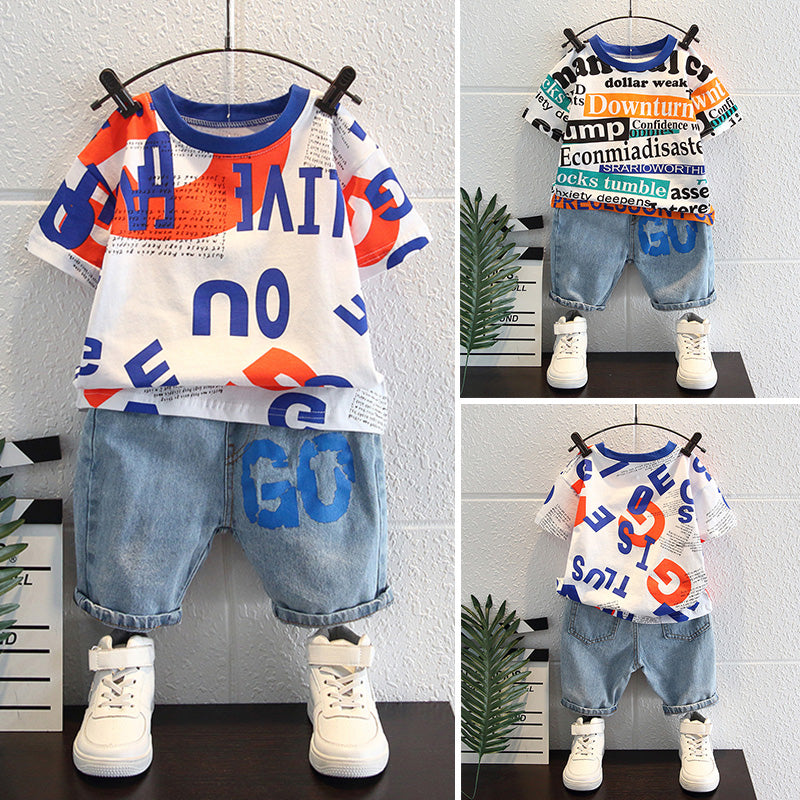 Summer Handsome Baby Short-sleeved Clothes