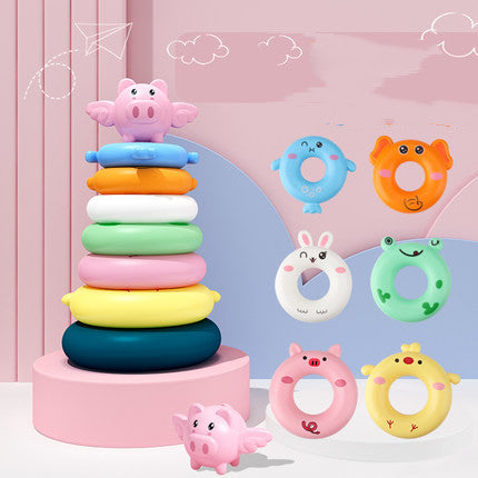 Toy Children's Baby Puzzle Early Education Rainbow Set Animal Ring