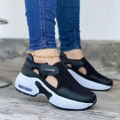 Large Size Thick Bottom Wedge Heel Velcro Casual Shoes Breathable Sneakers Women