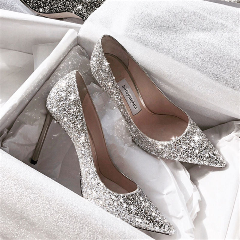 Spring And Autumn Wedding Shoes, Female Bridal Shoes, Not Tired, Crystal Shoes, New Wedding Dress, High Heels, Stiletto Bridesmaid