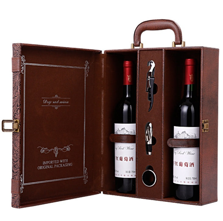 Wine box handmade in leather