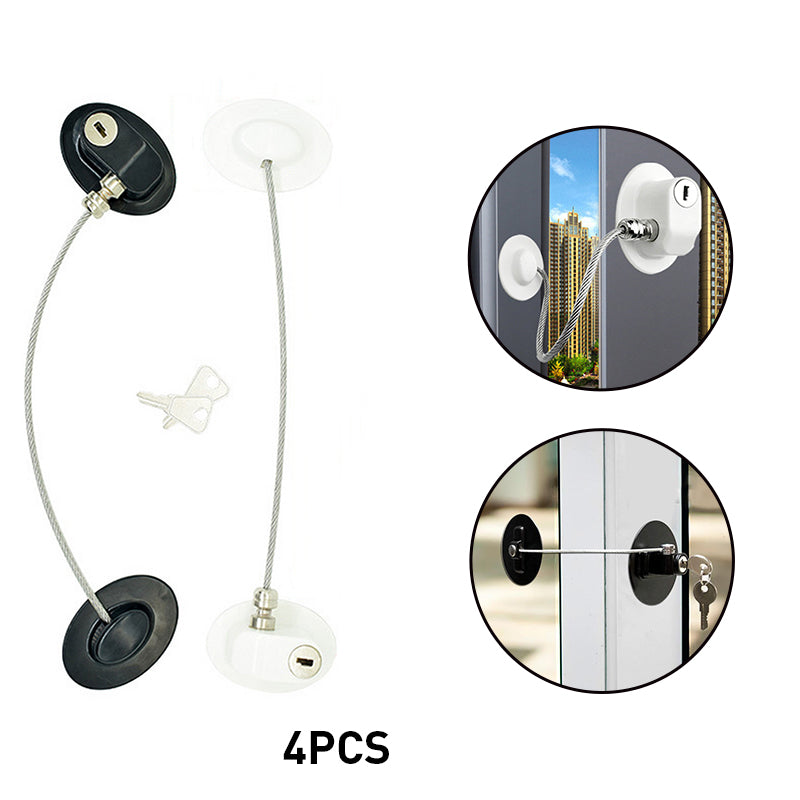 Window Security Chain Lock Window Cable Lock Restrictor Multifunctional Window Lock Door Security Guard for Baby Safety 1Pcs