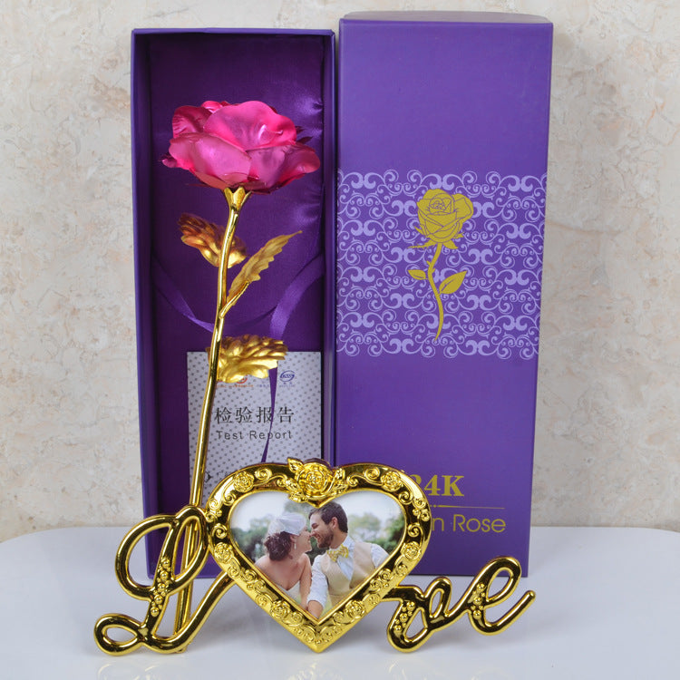 Golden rose Valentine's Day gift