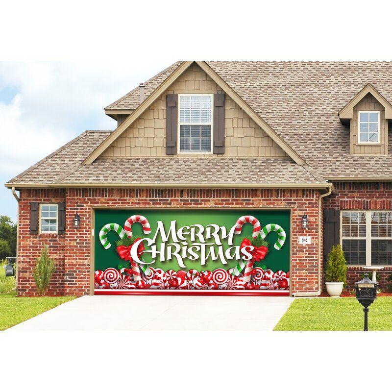 Christmas Background Hanging Cloth Garage Door Stickers