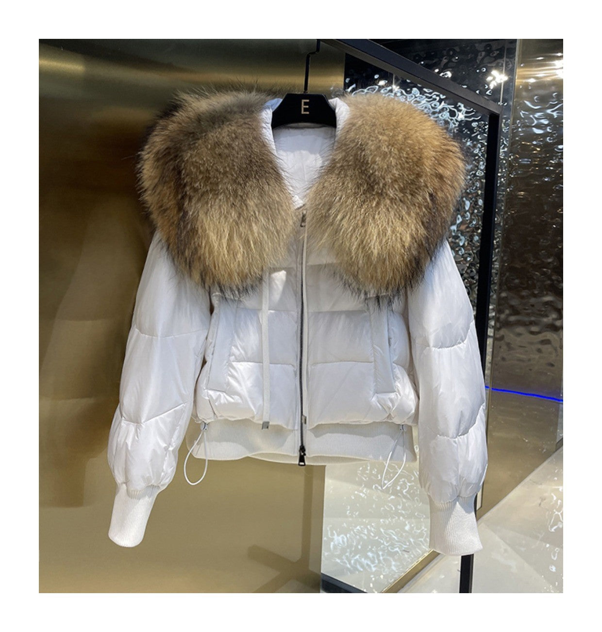 Big Collar Raccoon Fur Women's Coat