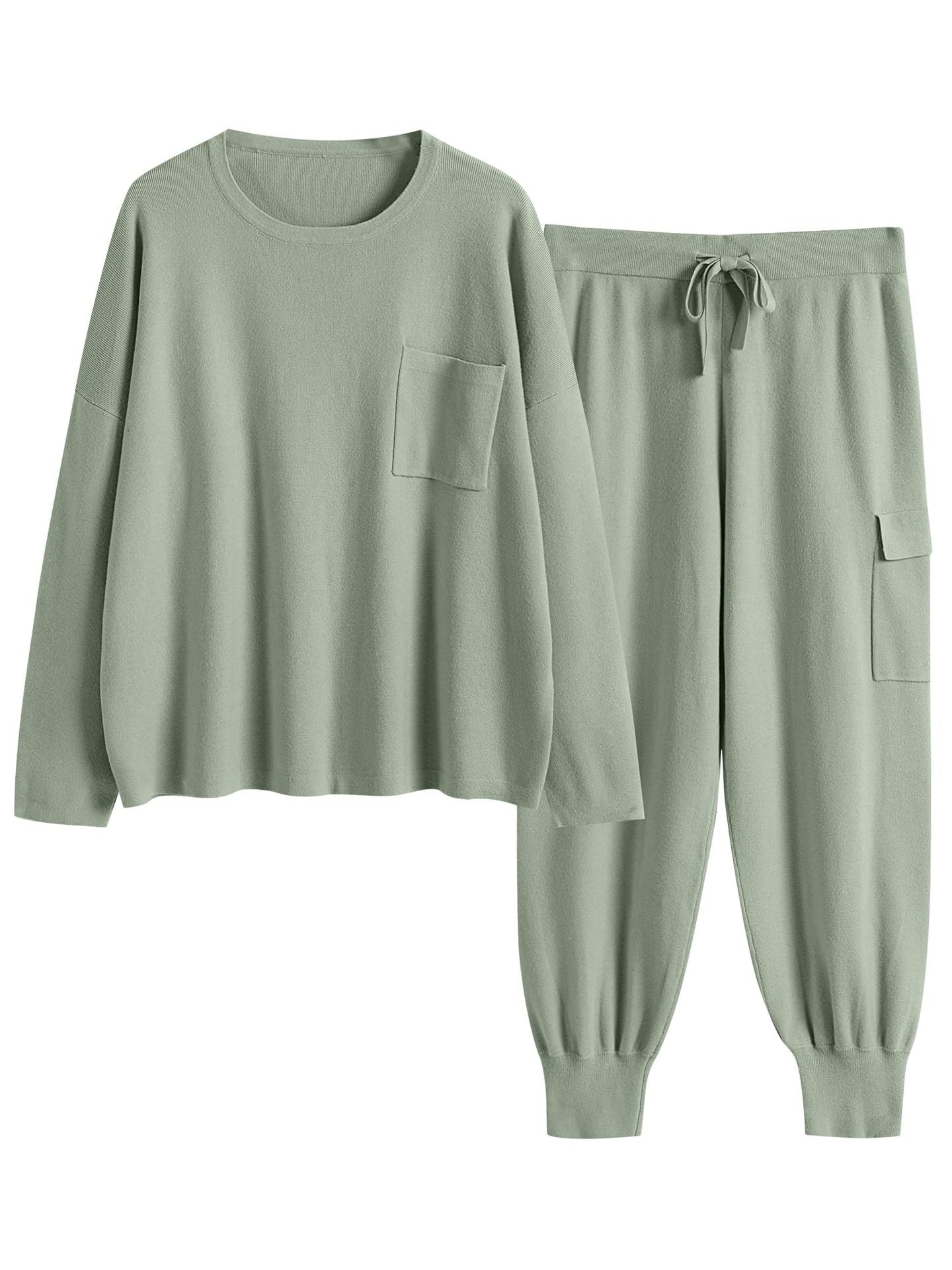 Women's Casual Long-sleeved Top And Trousers Two-piece Sportswear