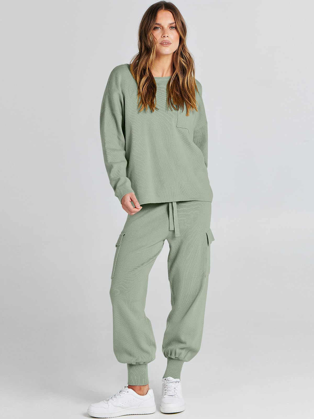 Women's Casual Long-sleeved Top And Trousers Two-piece Sportswear