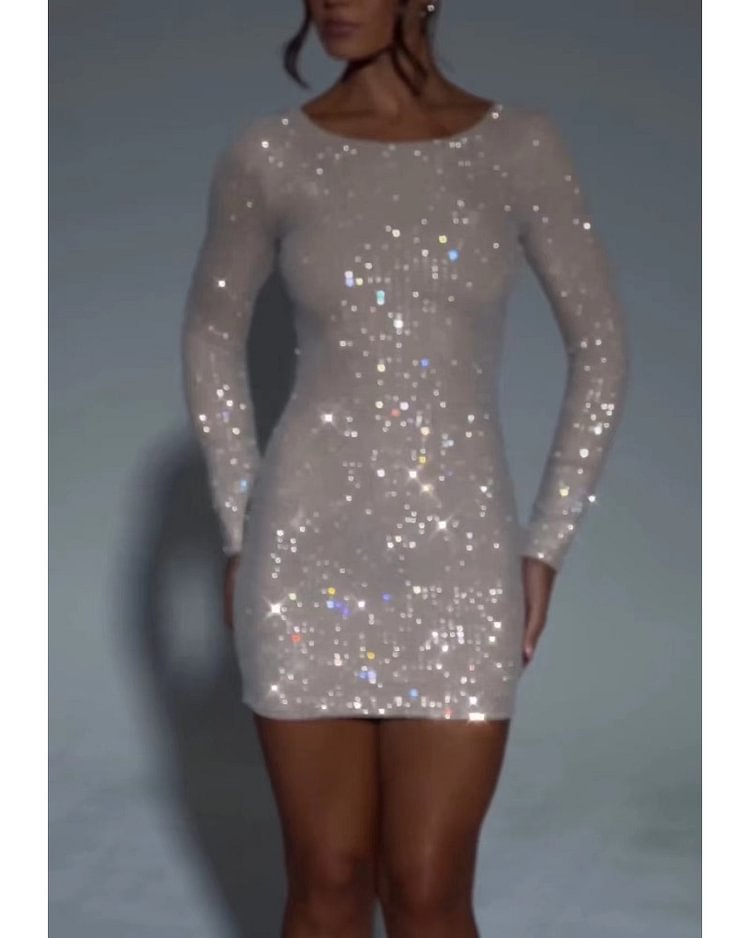 Women's New Hip Skirt Fashionable Sequins Slimming Dress