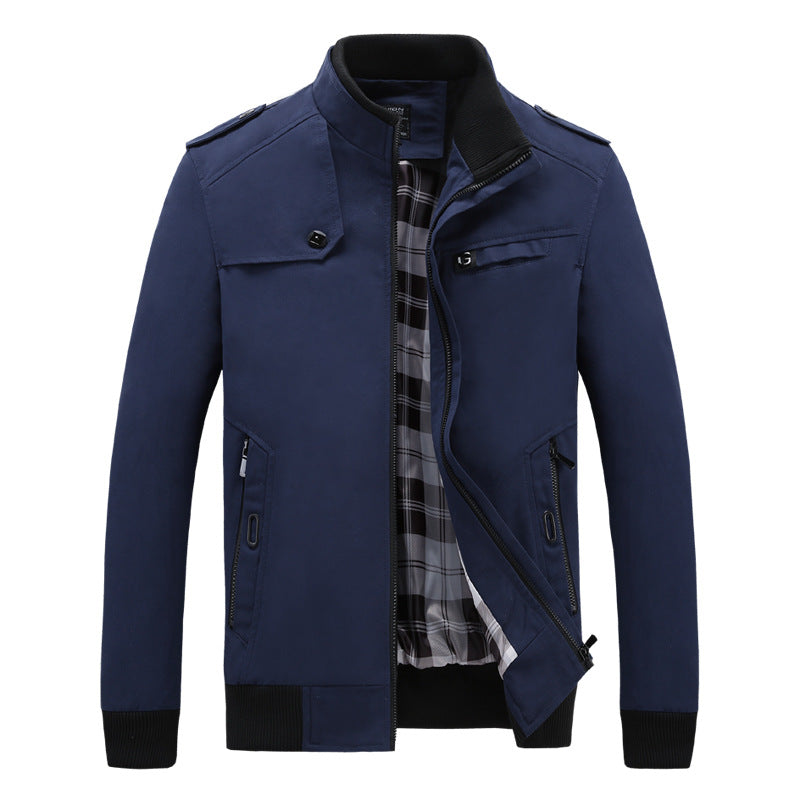 Stand-up collar washed cotton casual fashion jacket