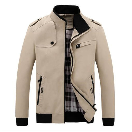 Stand-up collar washed cotton casual fashion jacket