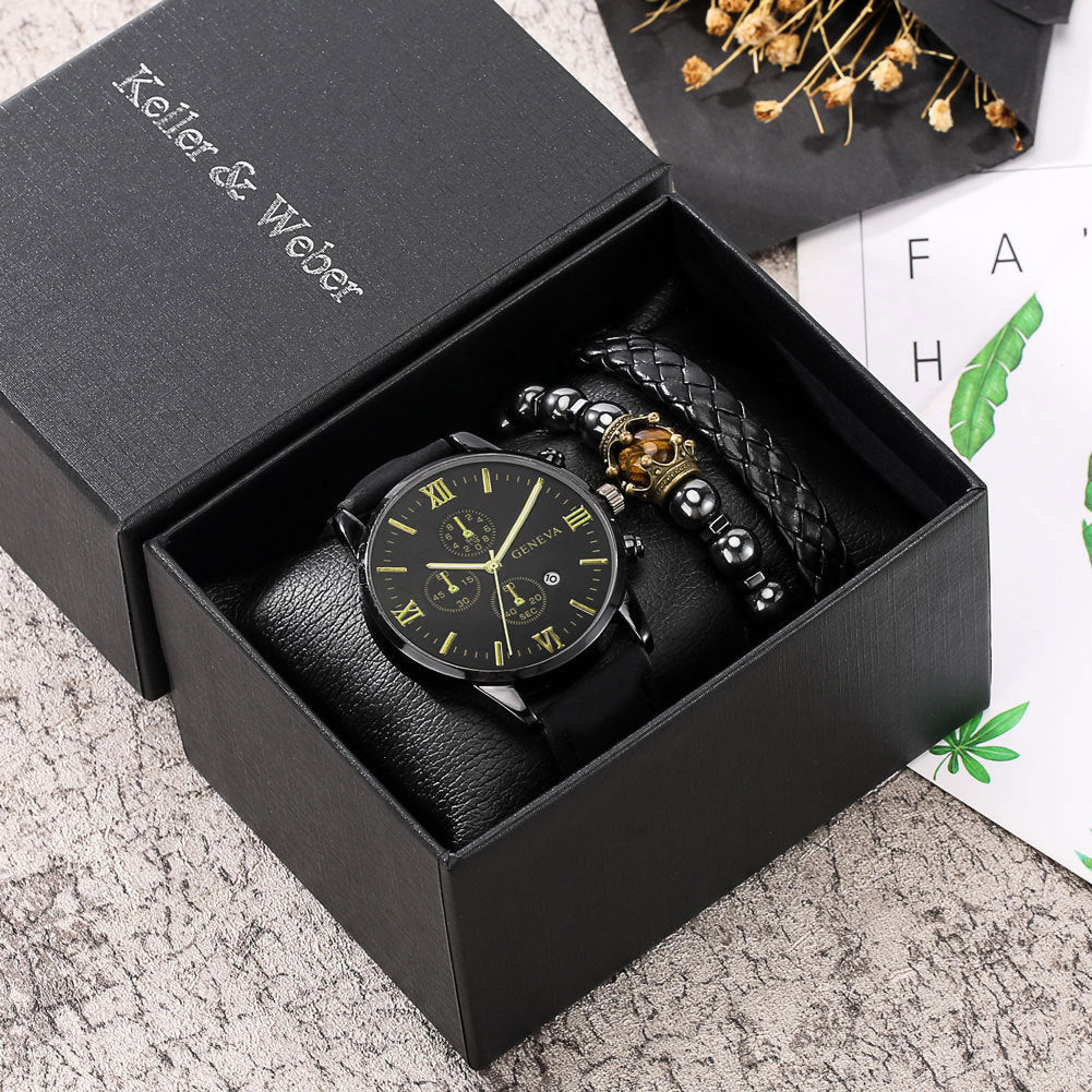 Gift Box Set Men's Quartz Watch Bracelet Fashion