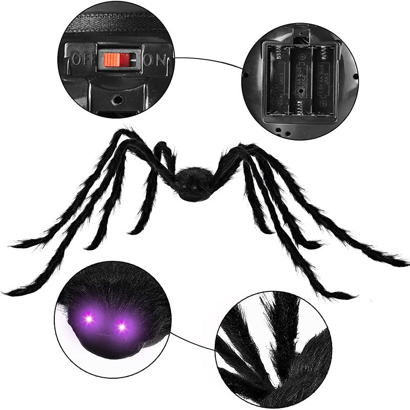 Halloween Decorations Purple Led Luminous Spider 125cm