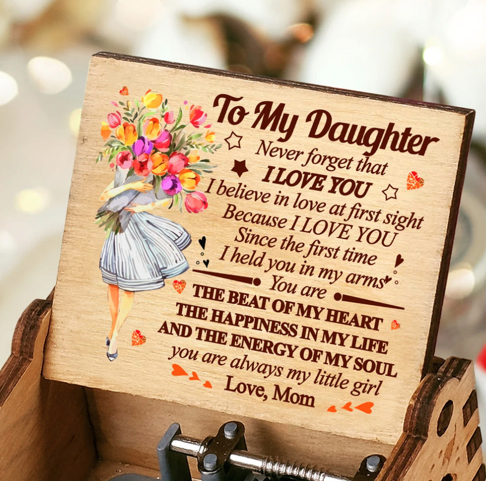 Gift to daughter music box with love card