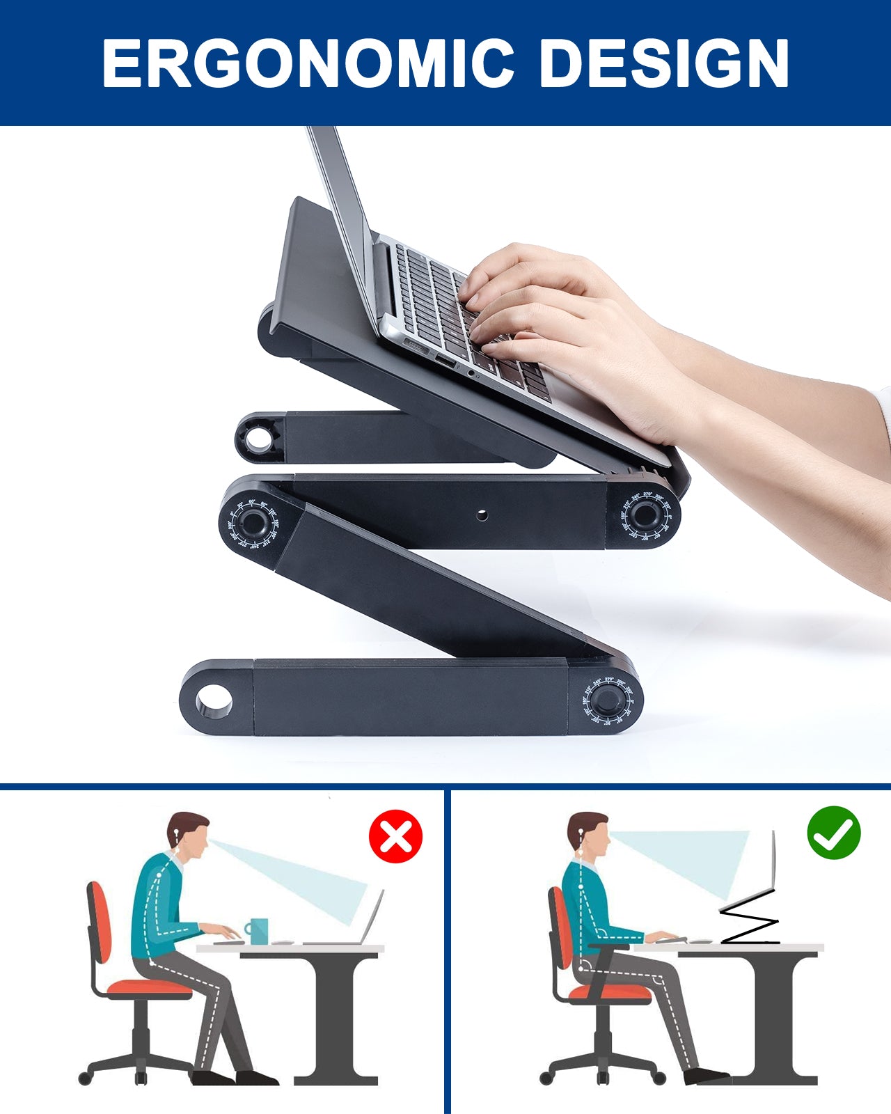 Adjustable Laptop Stand with Cooling Fans