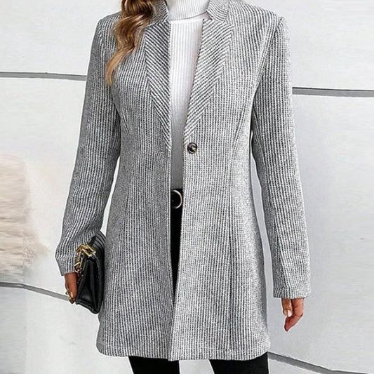 Woman’s coat FallWinter Slim Jacquard Stitching Temperament Commute Women's Woolen Coat