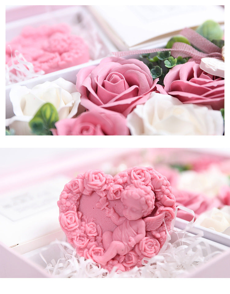 Valentine’s Day gift box soap and roses