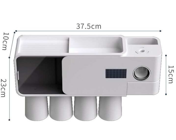 Wall-mounted punch-free disinfection and sterilization toothbrush holder set