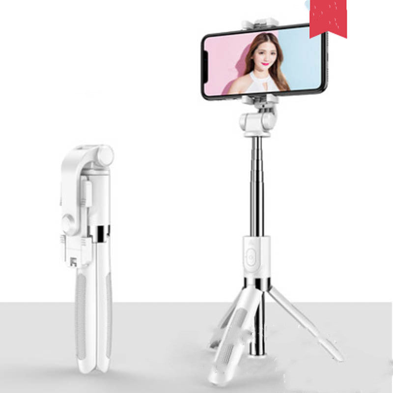 Versoenbaar met Apple, Tripod Selfie Stick Mobile Universele Live Triangle Bracket Een Bluetooth Selfie Artefak