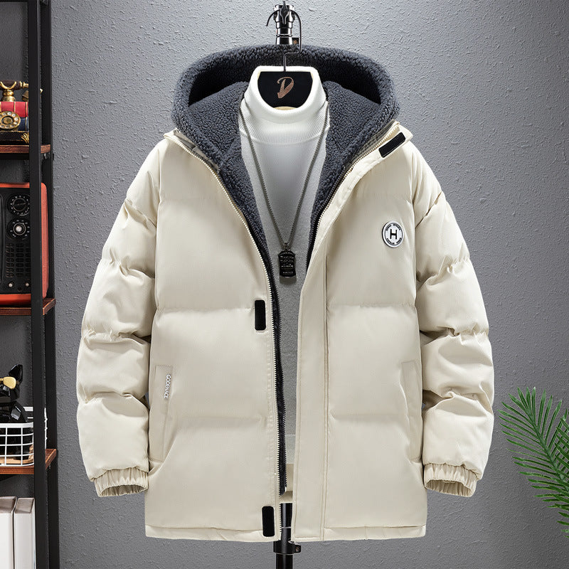 Berber Fleece Coat Cotton-padded Coat Men's Fake Two Pieces Hooded Cotton Jacket Thick Warm