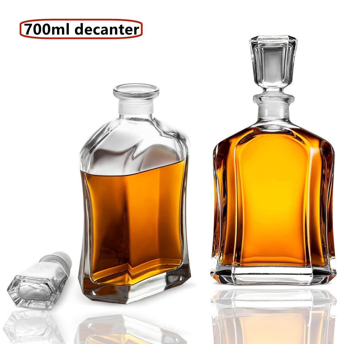 Glass Whiskey Bottle Square Bottle