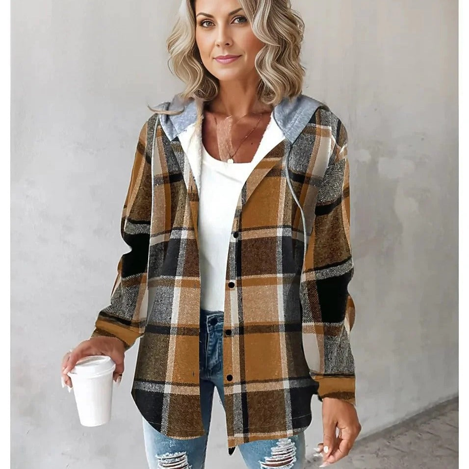 Women's sweater jacket Checks Style Women's Woolen Jacket Plaid