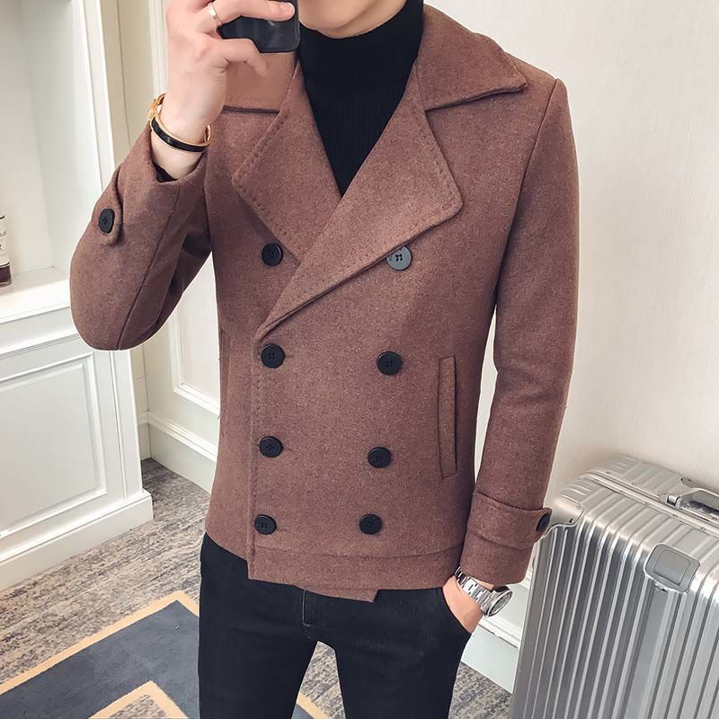 Men’s Casual woolen trench coat