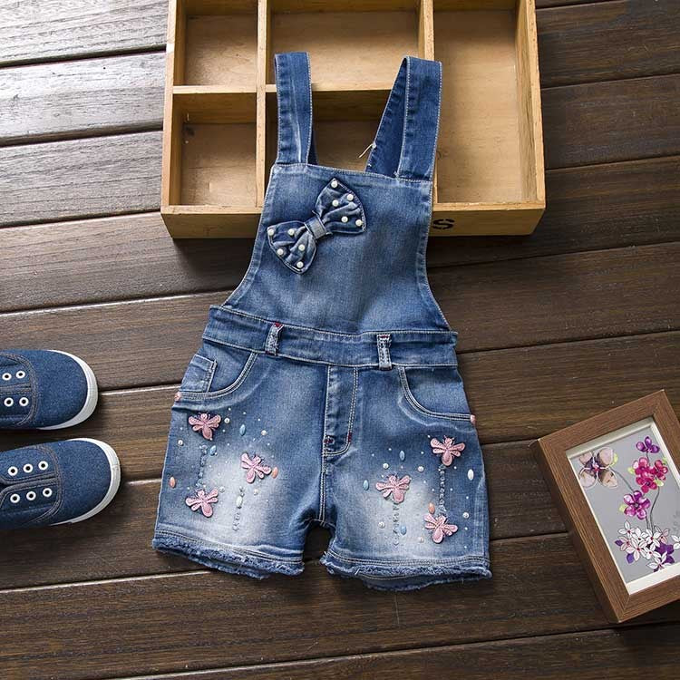 Girl Faded Jeans Jumpsuit Girl American Style jeans