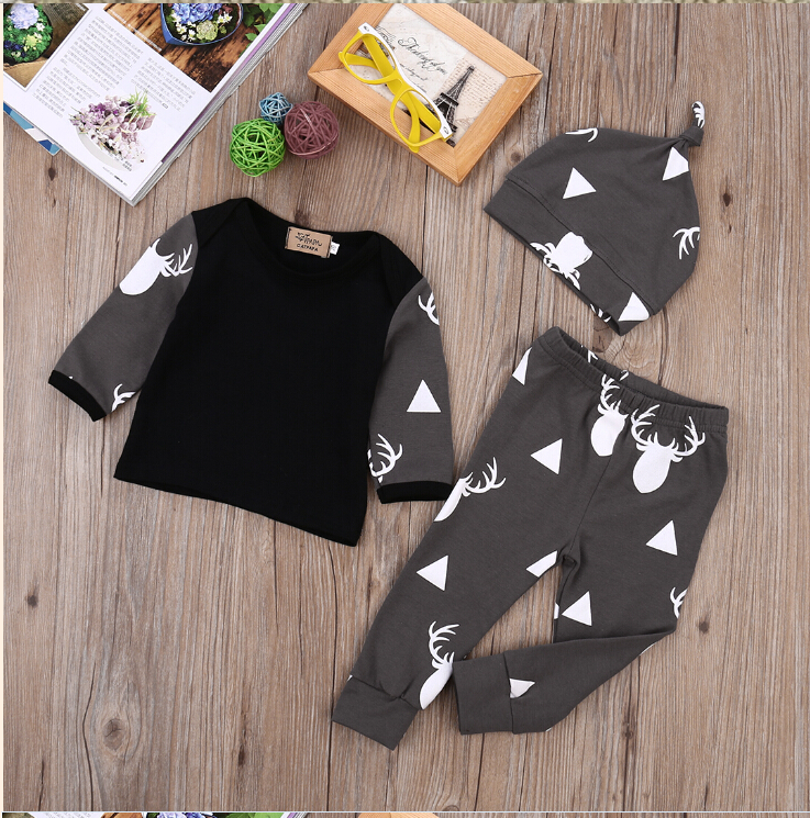 Cute Deer Autumn Newborn Boy Clothes Set