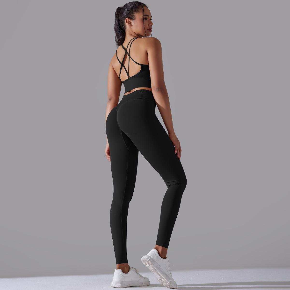 Seamless Knitted Tight High Waist Yoga Clothes Suit