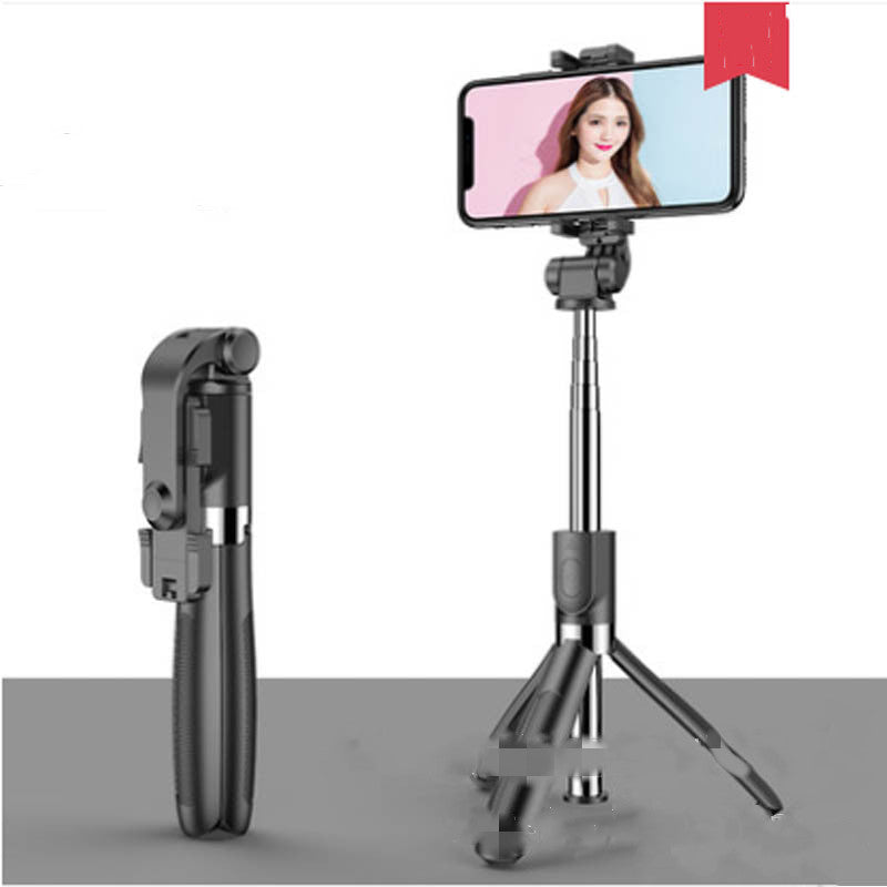 Versoenbaar met Apple, Tripod Selfie Stick Mobile Universele Live Triangle Bracket Een Bluetooth Selfie Artefak