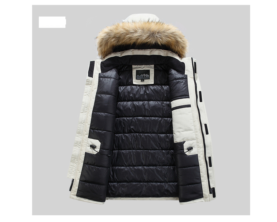 Cotton padded jacket with medium and long woolen collar