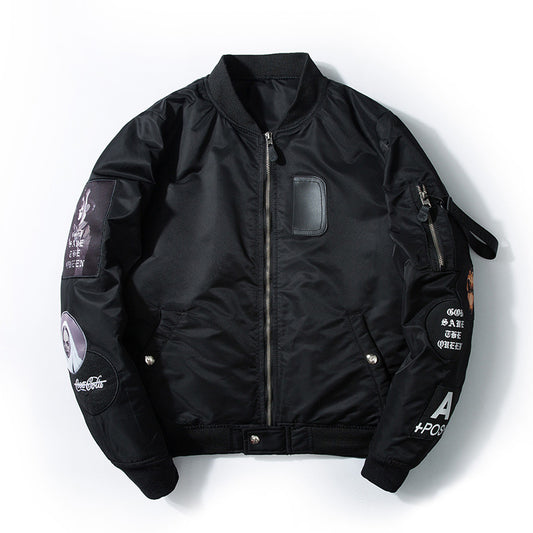 Embroidered baseball uniform bomber jacket padded workwear