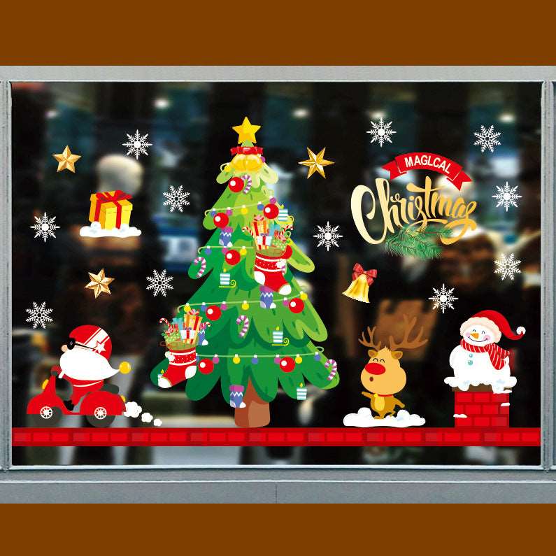 Christmas decorations window glass paste atmosphere Christmas static 