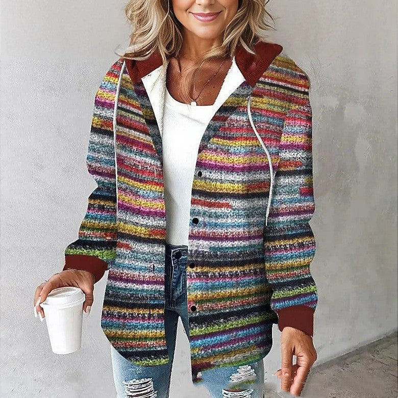 Women's sweater jacket Checks Style Women's Woolen Jacket Plaid