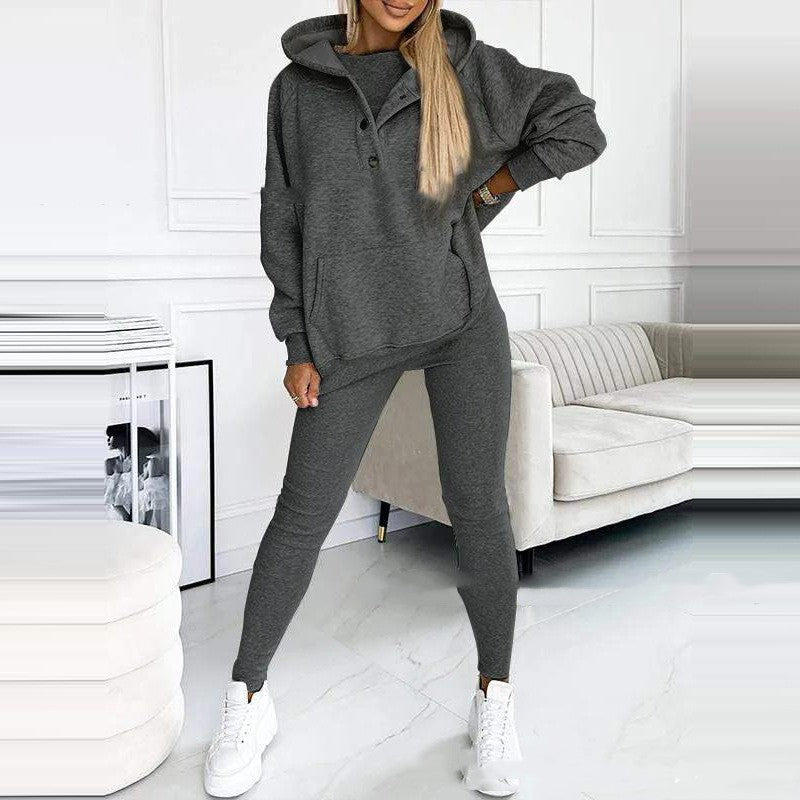 3pcs Women's Sports Suit with Hood