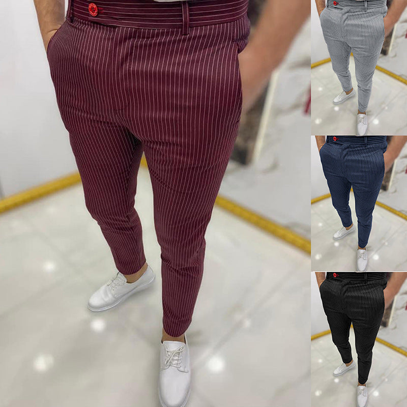 Thin Striped Slim Casual Pants for Men