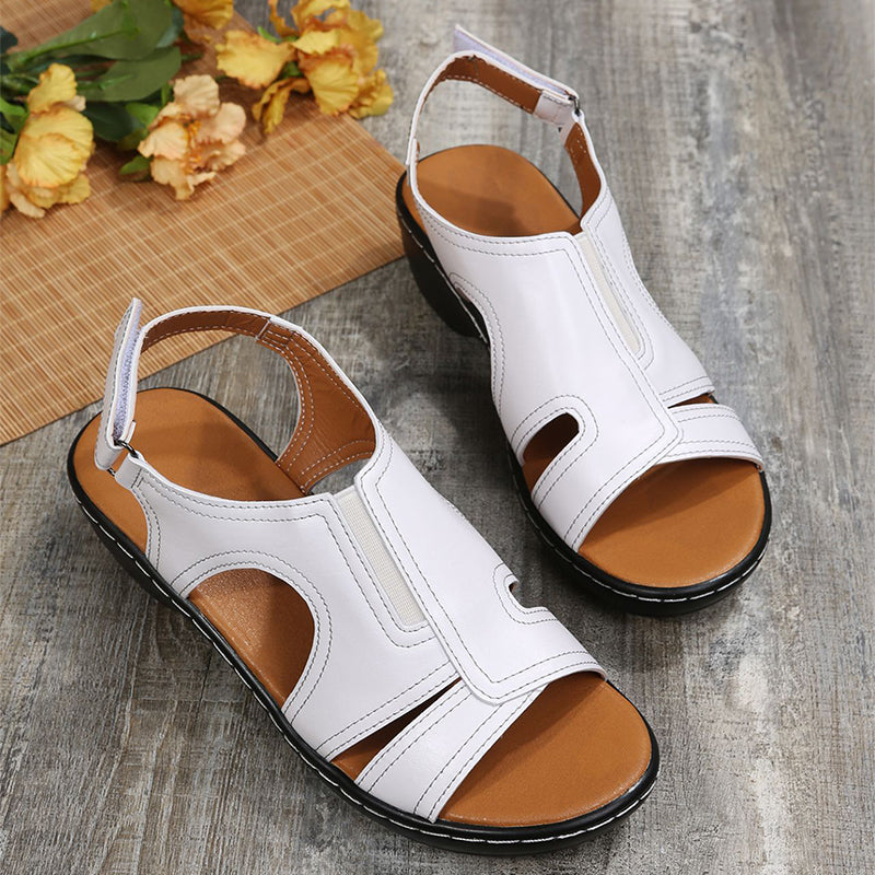 Velcro Ankle Srap Sandals Summer Chunky Heel Roman Shoes Women