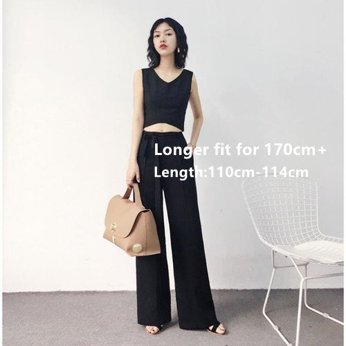 Autumn Wide Leg Elastic Waist Pants for Women