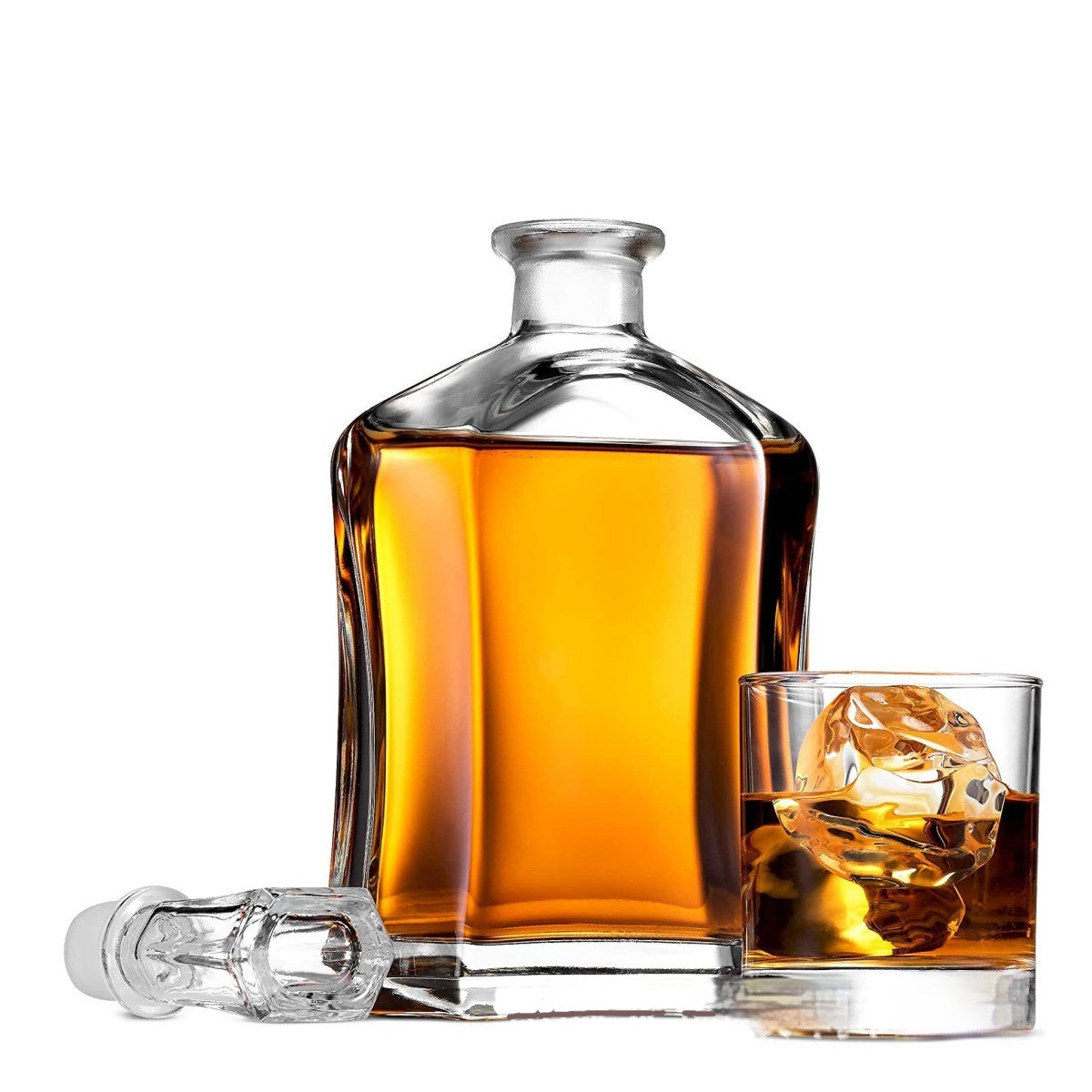 Glass Whiskey Bottle Square Bottle