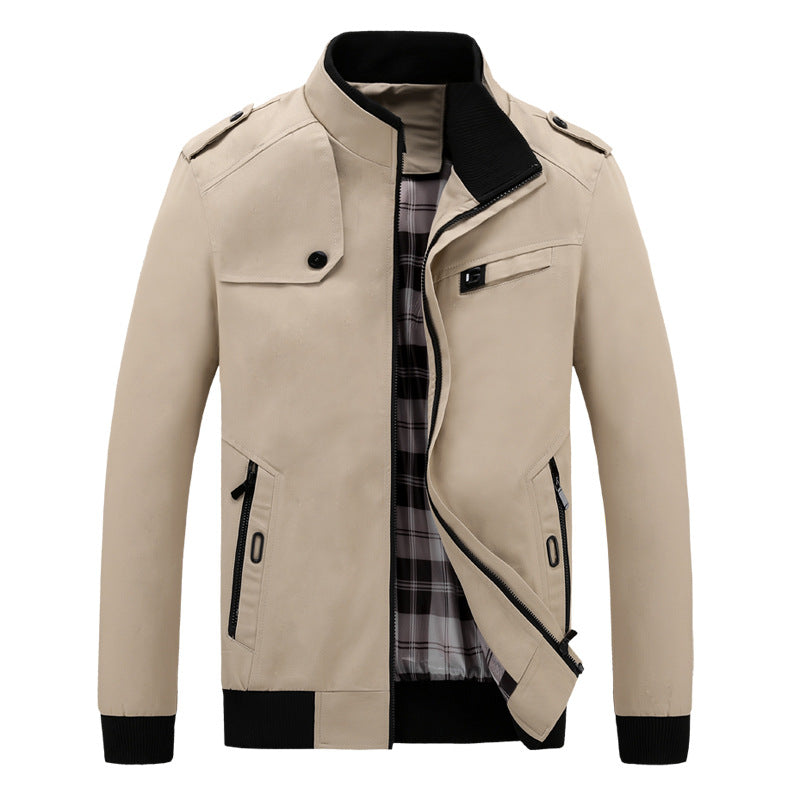 Stand-up collar washed cotton casual fashion jacket