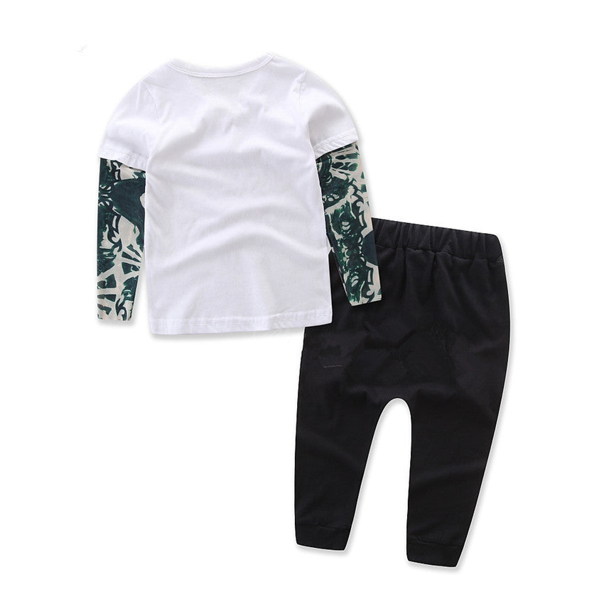 Boy clothing set boy green mesh set