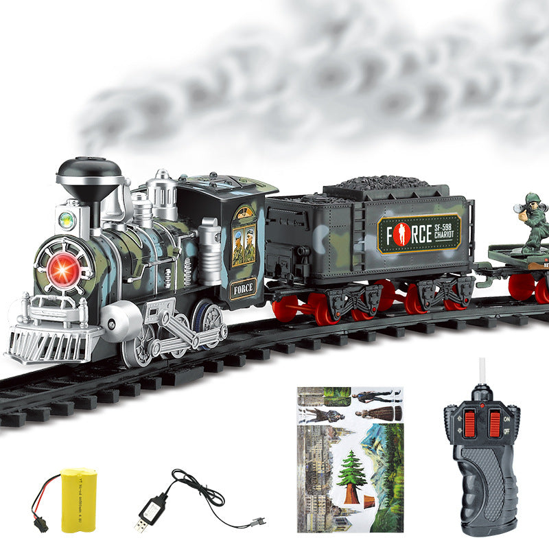 Electric smoke remote control rail train