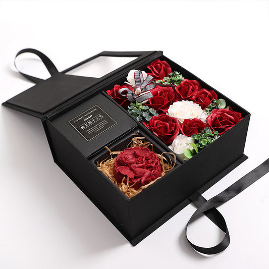 Valentine’s Day gift box soap and roses