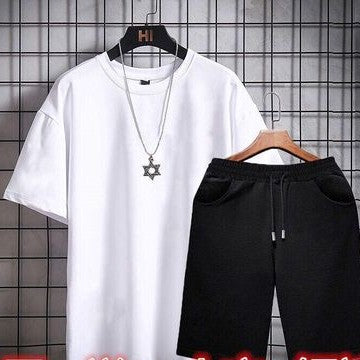 Men's Short-sleeved T-shirt Shorts set Casual Two-piece Suit Men