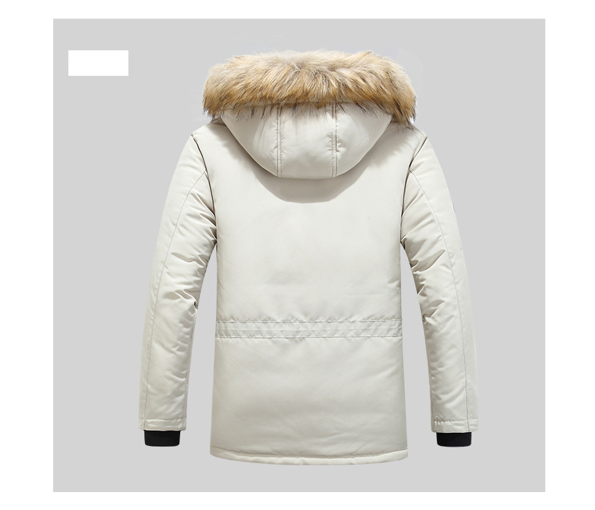 Cotton padded jacket with medium and long woolen collar