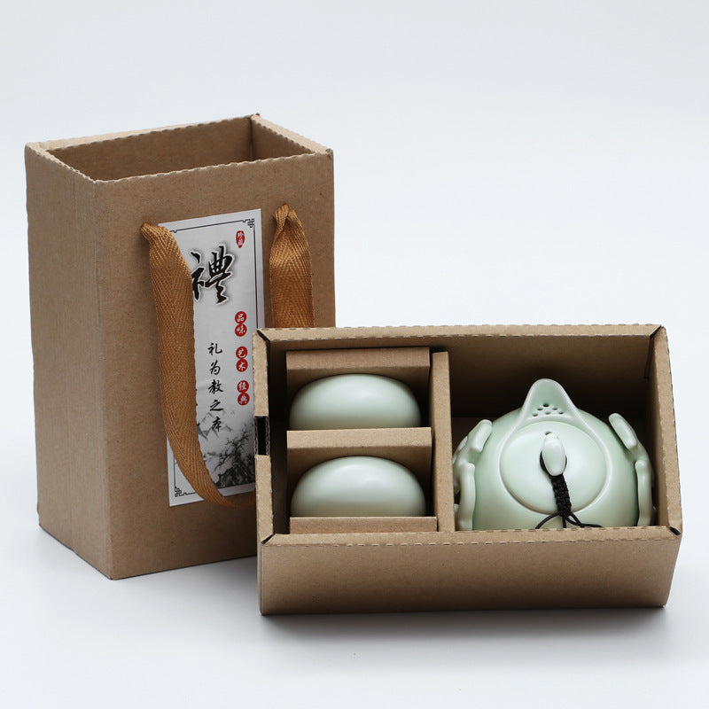 Cheap Promotional  Ceramic Kung Fu Tea Set Gift Box