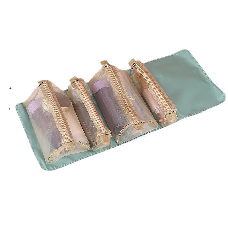 4Pcs Cosmetic Bag with Mesh Separable Pouches