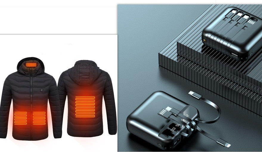 New Heated Jacket Coat USB Electric Jacket Cotton Coat Heater Thermal Clothing Heating Vest Men's Clothes Winter