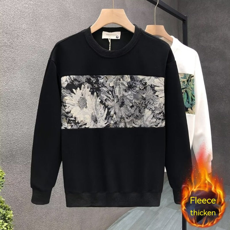 Men’s fleece sweatshirt Fashion Brand Crew Neck Pullover Sweatshirt Men